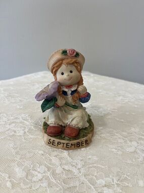 September Birthday Girl Figurine – Decorative Porcelain Accent